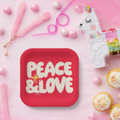 pinda's | Peace & Love Woodstock Papieren Bordje (Feest)