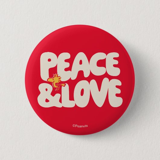 pinda's | Peace & Love Woodstock Ronde Button 5,7 Cm (Voorkant)