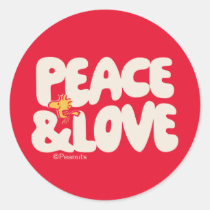 pinda's   Peace & Love Woodstock Ronde Sticker