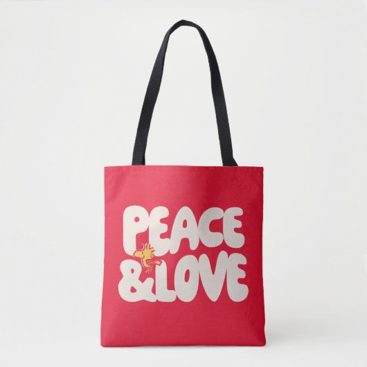 pinda's | Peace & Love Woodstock Tote Bag (Voorkant)
