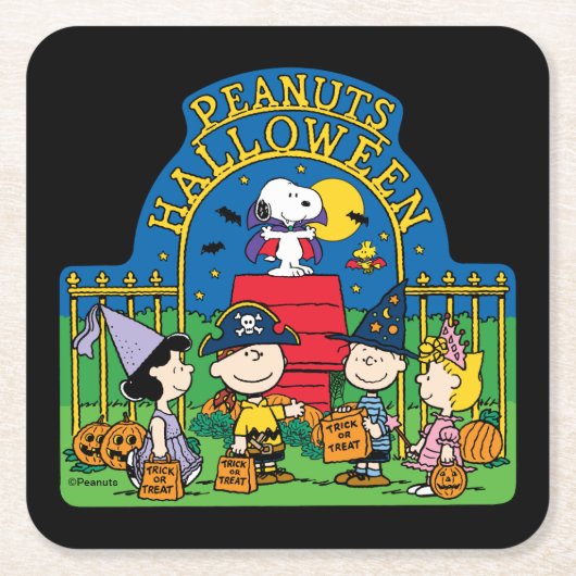 pinda's | Peanuts Halloween Kartonnen Onderzetters (Voorkant)