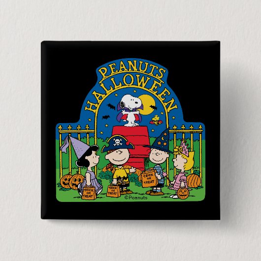 pinda's | Peanuts Halloween Vierkante Button 5,1 Cm (Voorkant)