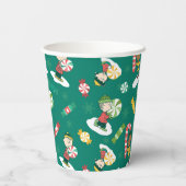 Pinda's Pepermunt Dromen Vakantiepatroon Papieren Bekers (Achterkant)