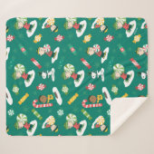 Pinda's Pepermunt Dromen Vakantiepatroon Sherpa Deken (Voorkant (horizontaal))