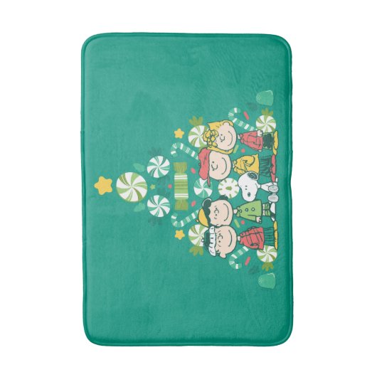 pinda's | Pepermunt kerstboom Badmat (Voorkant Verticaal)