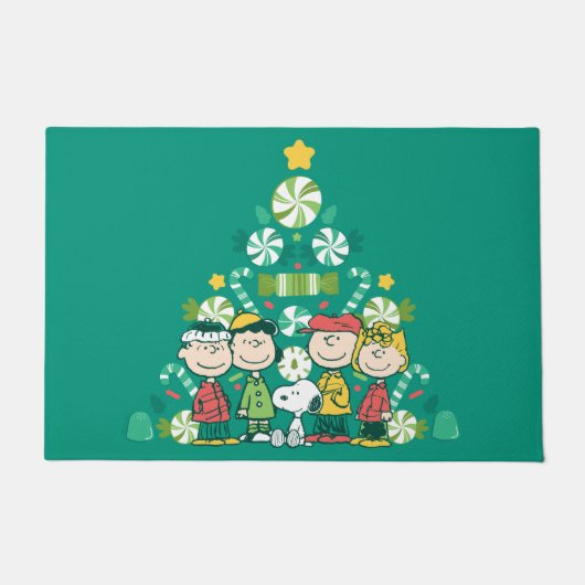 pinda's | Pepermunt kerstboom Deurmat (Voorkant)