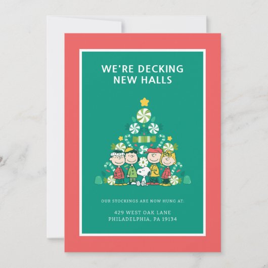 pinda's | Pepermunt kerstboom Feestdagenkaart (Voorkant)