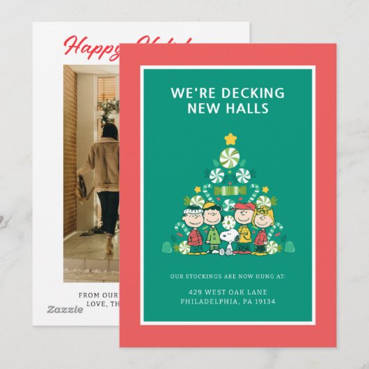 Pinda's | Pepermunt Kerstboom Feestdagenkaart (Voorkant / Achterkant)