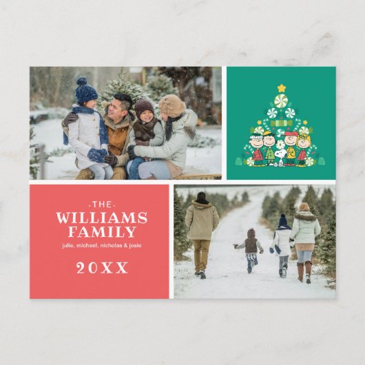 pinda's | Pepermunt kerstboom Feestdagenkaart (Voorkant)