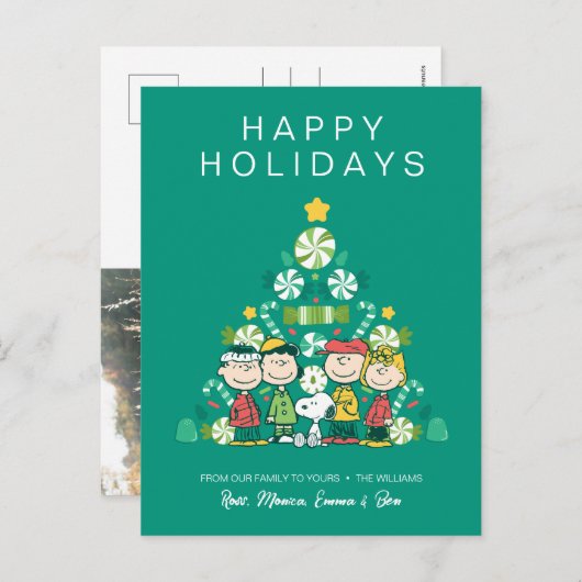 pinda's | Pepermunt kerstboom Feestdagenkaart (Voorkant / Achterkant)