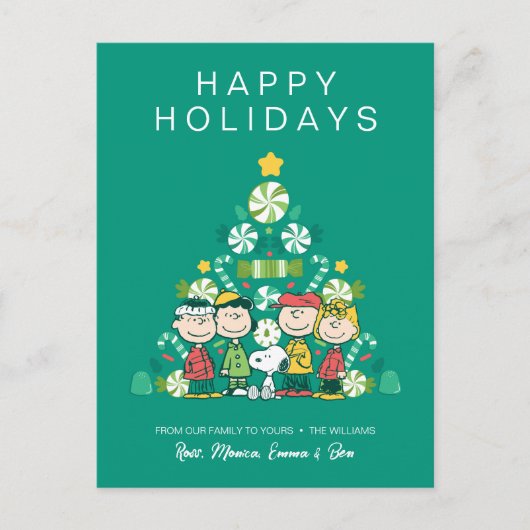 pinda's | Pepermunt kerstboom Feestdagenkaart (Voorkant)