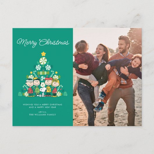 Pinda's | Pepermunt Kerstboom Feestdagenkaart (Voorkant)