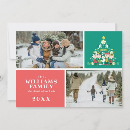 Pinda's | Pepermunt Kerstboom Feestdagenkaart (Voorkant)