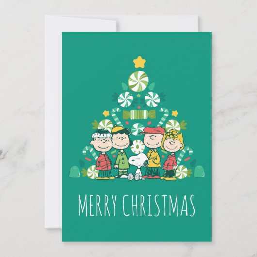 Pinda's | Pepermunt Kerstboom Feestdagenkaart (Voorkant)