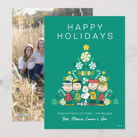 Pinda's | Pepermunt Kerstboom Feestdagenkaart (Voorkant / Achterkant)