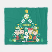 pinda's | Pepermunt kerstboom Fleece Deken (Voorkant (Horizontaal))