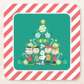 pinda's | Pepermunt kerstboom Kartonnen Onderzetters (Voorkant)