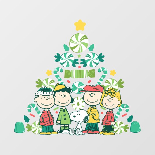 pinda's | Pepermunt kerstboom Raamsticker (Vel)