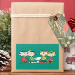 pinda's | Pepermunt kerstboom Rechthoekige Sticker<br><div class="desc">Charles Schulz's Peanuts Christmas-design leggen de essentie van kinderonschuld en de hartverwarmende sfeer van het vakantieseizoen vast.</div>