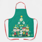 pinda's | Pepermunt kerstboom Schort (Voorkant)