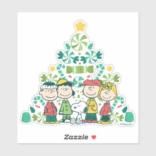 pinda's | Pepermunt kerstboom Sticker (Vel)