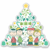 pinda's | Pepermunt kerstboom Sticker (Voorkant)