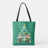 pinda's | Pepermunt kerstboom Tote Bag (Achterkant)