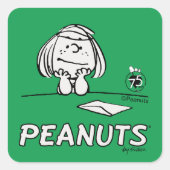 pinda's | Peppermint Patty Gedachten Vierkante Sticker (Voorkant)