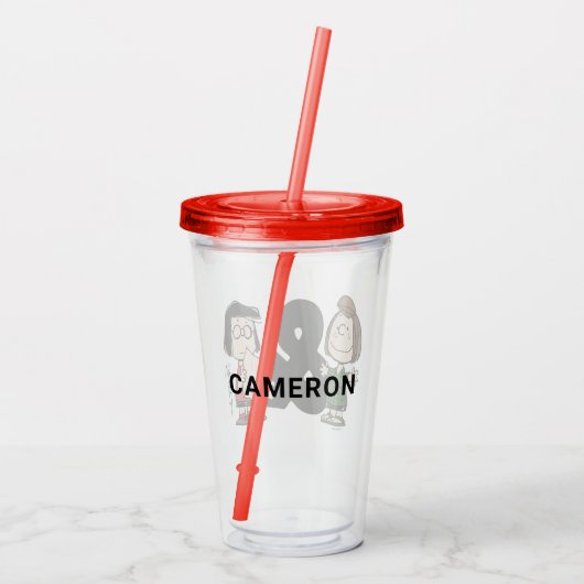 pinda's | Peppermint Patty & Marcie Acryl Drinkbeker (Achterkant)