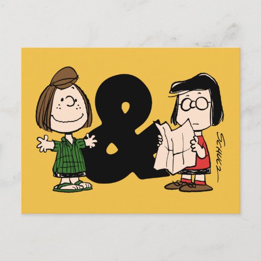 pinda's | Peppermint Patty & Marcie Briefkaart (Voorkant)