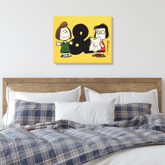 pinda's | Peppermint Patty & Marcie Canvas Afdruk (Insitu (Slaapkamer))