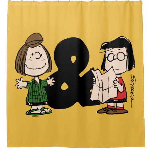 pinda's | Peppermint Patty & Marcie Douchegordijn (Voorkant)