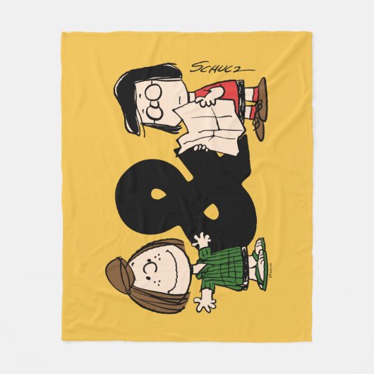 pinda's | Peppermint Patty & Marcie Fleece Deken (Voorkant)