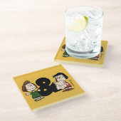 pinda's | Peppermint Patty & Marcie Glazen Onderzetter (Schuin)