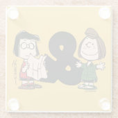 pinda's | Peppermint Patty & Marcie Glazen Onderzetter (Achterkant)