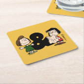 pinda's | Peppermint Patty & Marcie Kartonnen Onderzetters (Schuin)