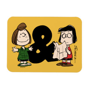 pinda's   Peppermint Patty & Marcie Magneet