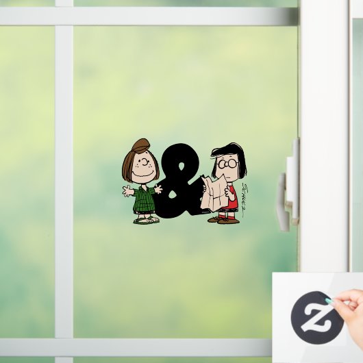pinda's | Peppermint Patty & Marcie Raamsticker (Huis)