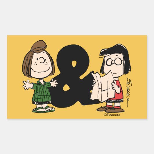 pinda's | Peppermint Patty & Marcie Rechthoekige Sticker (Voorkant)