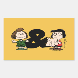 pinda's   Peppermint Patty & Marcie Rechthoekige Sticker
