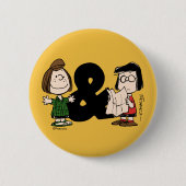 pinda's | Peppermint Patty & Marcie Ronde Button 5,7 Cm (Voorkant)