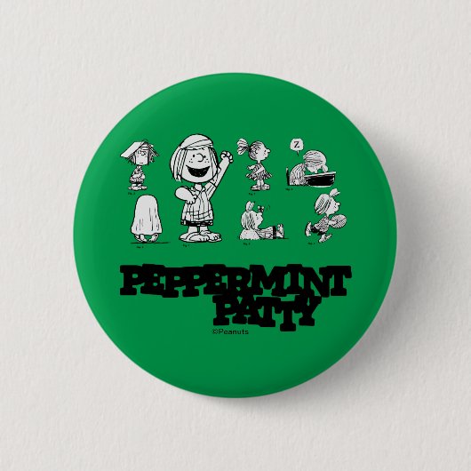 pinda's | Peppermint Patty Ronde Button 5,7 Cm (Voorkant)