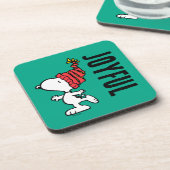 pinda's | Pet van Snoopy Winter Beanie Bier Onderzetter (Linkerzijde)