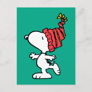pinda's   Pet van Snoopy Winter Beanie Briefkaart