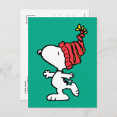 pinda's | Pet van Snoopy Winter Beanie Briefkaart (Voorkant / Achterkant)