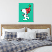 pinda's | Pet van Snoopy Winter Beanie Canvas Afdruk (Insitu (Slaapkamer))