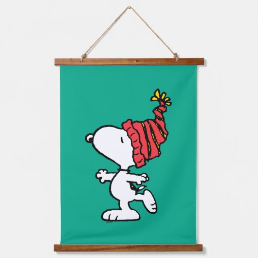 pinda's | Pet van Snoopy Winter Beanie Hangend Wandkleed (Voorkant)