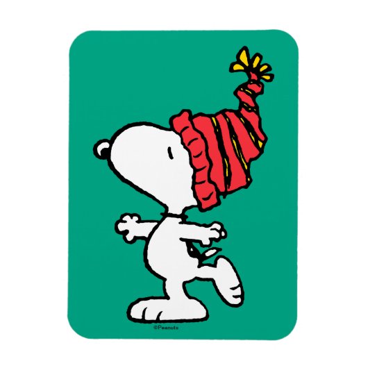 pinda's | Pet van Snoopy Winter Beanie Magneet (Verticaal)