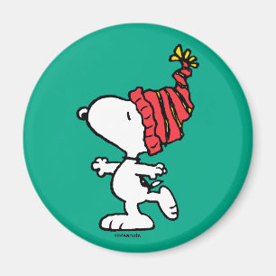 pinda's   Pet van Snoopy Winter Beanie Magneet