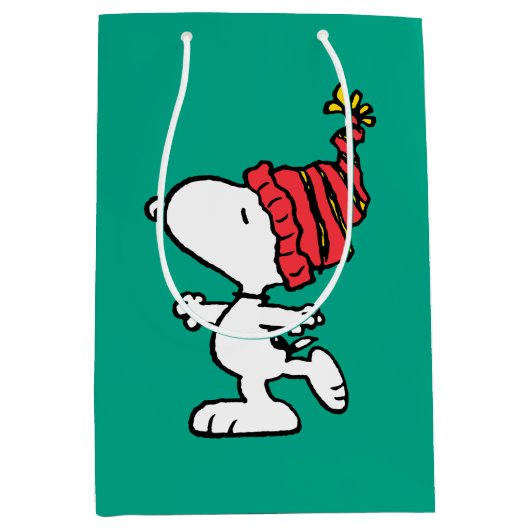 pinda's | Pet van Snoopy Winter Beanie Medium Cadeauzakje (Voorkant)